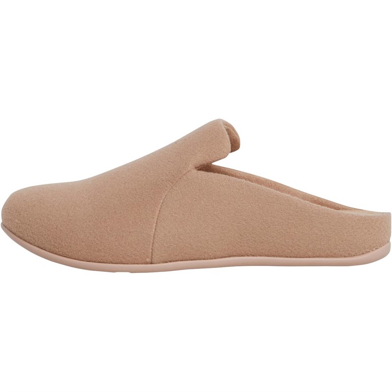 FitFlop Womens Chrissie II Haus Felt Slippers Beige