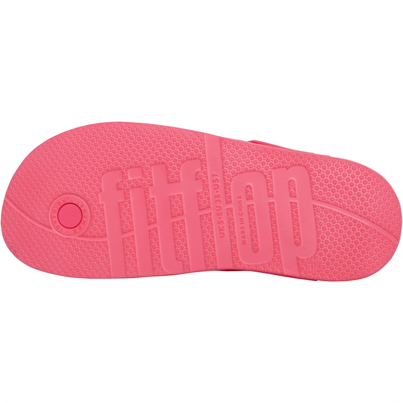 FitFlop Womens IQushion Adjustable Buckle Flip Flops Pop Pink