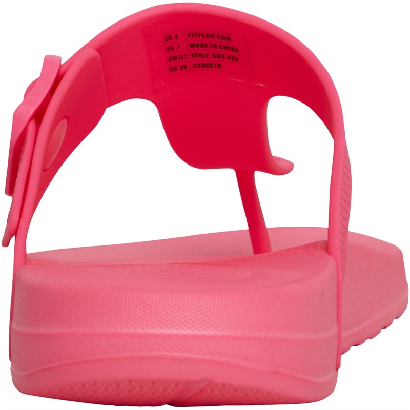 FitFlop Womens IQushion Adjustable Buckle Flip Flops Pop Pink