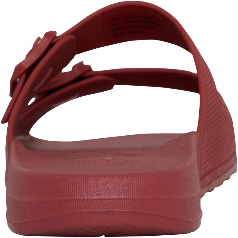 FitFlop Womens iQushion Two-Bar Buckle Sliders Dusky Red