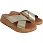 FitFlop Womens F-Mode Flatform Cross Slides Platino