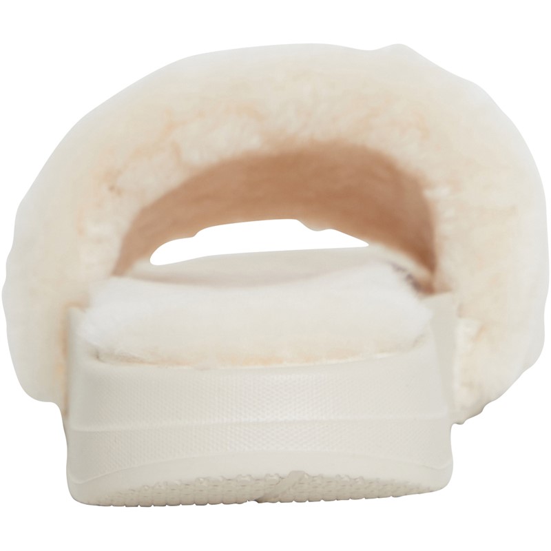 FitFlop Womens Iqushion Shearling Sliders Ivory