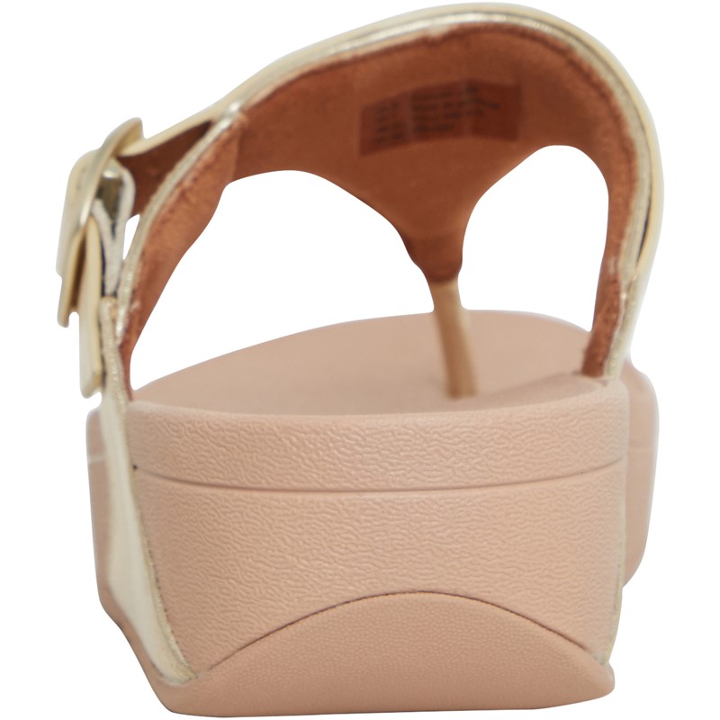 FitFlop Womens Lulu Adjustable Leather Sandals Platino