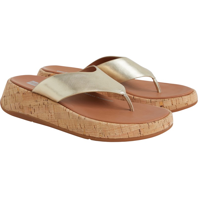 FitFlop Womens F-Mode Flatform Sandals Platino