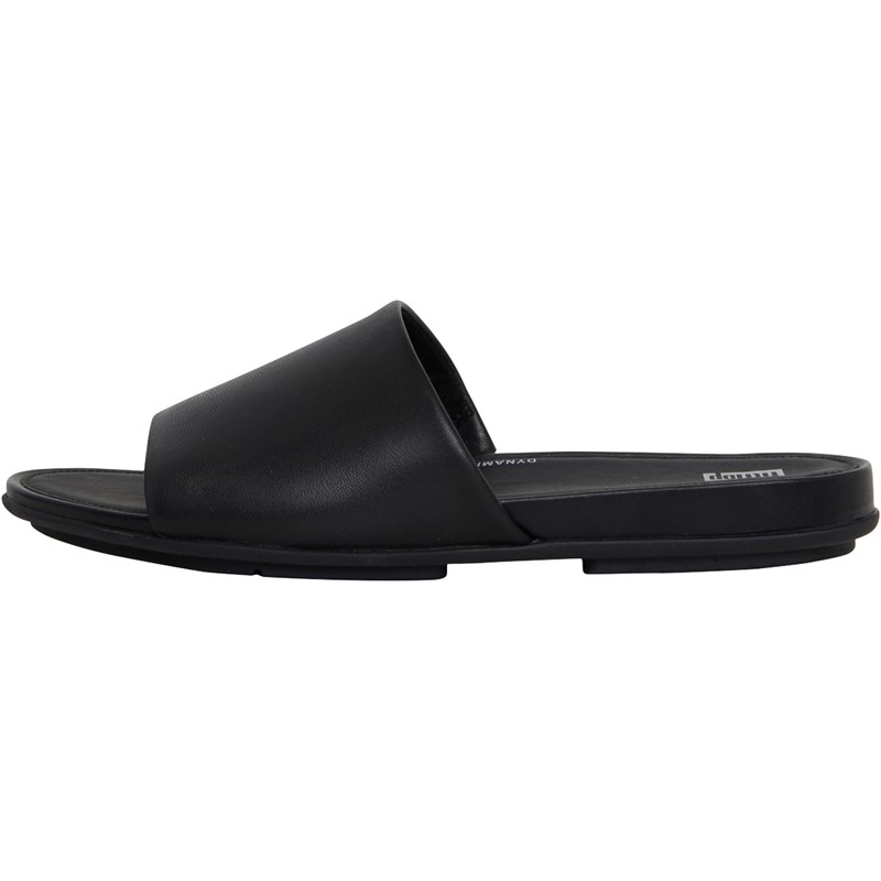 FitFlop Womens Gracie Leather Sliders All Black