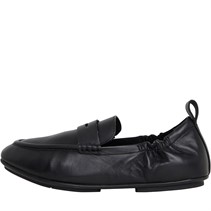 FitFlop Womens Allegro Leather Penny Loafers All Black