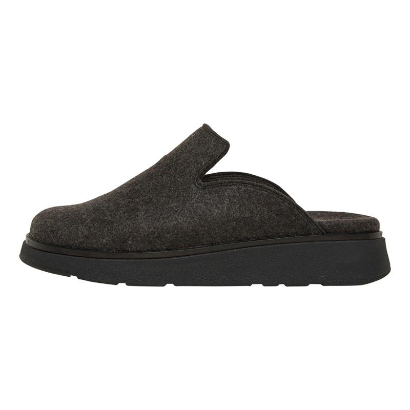 FitFlop Womens Gen-FF E01 Felt Mules All Black