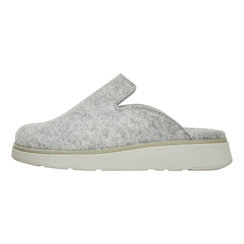 FitFlop Womens Gen-FF E01 Felt Mules Tiptoe Grey