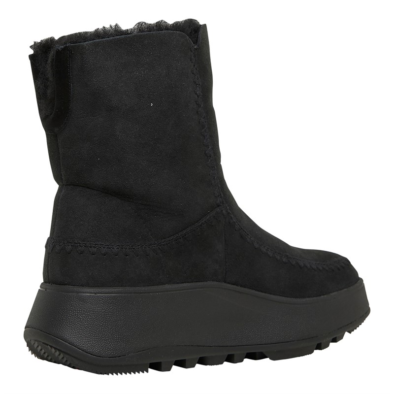 FitFlop Womens F-mode Flatform Moc Boots All Black