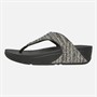 FitFlop Womens Lulu Shimmer Toe Post Sandals Black Mix