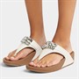 FitFlop Womens Lulu Bejewelled Trim Toe Post Sandals White