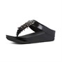 FitFlop Womens Rumba Ombre Toe Post Sandals All Black