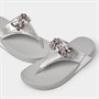 FitFlop Womens Lulu Bejewelled Trim Toe Post Sandals Silver