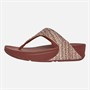 FitFlop Womens Lulu Shimmer Toe Post Sandals Clay Brown