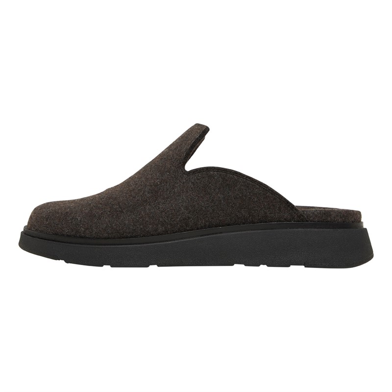 FitFlop Mens Felt Mule Slippers All Black