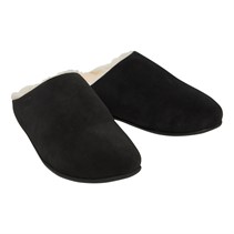 FitFlop Womens Chrissie Shearling Mule Slippers Black