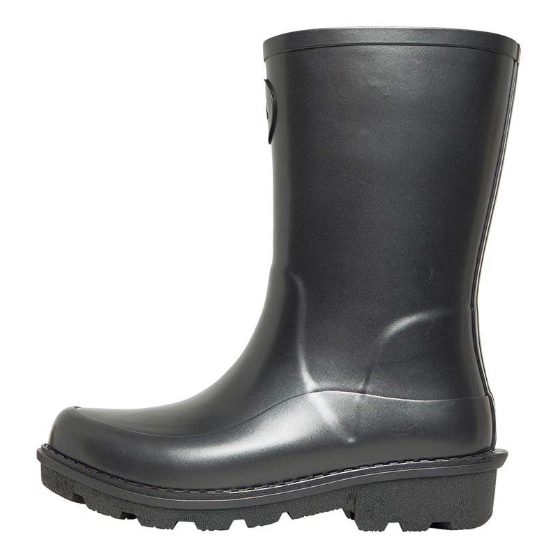 FitFlop Junior Girls Wonderwelly Pearlised Rain Boots Black