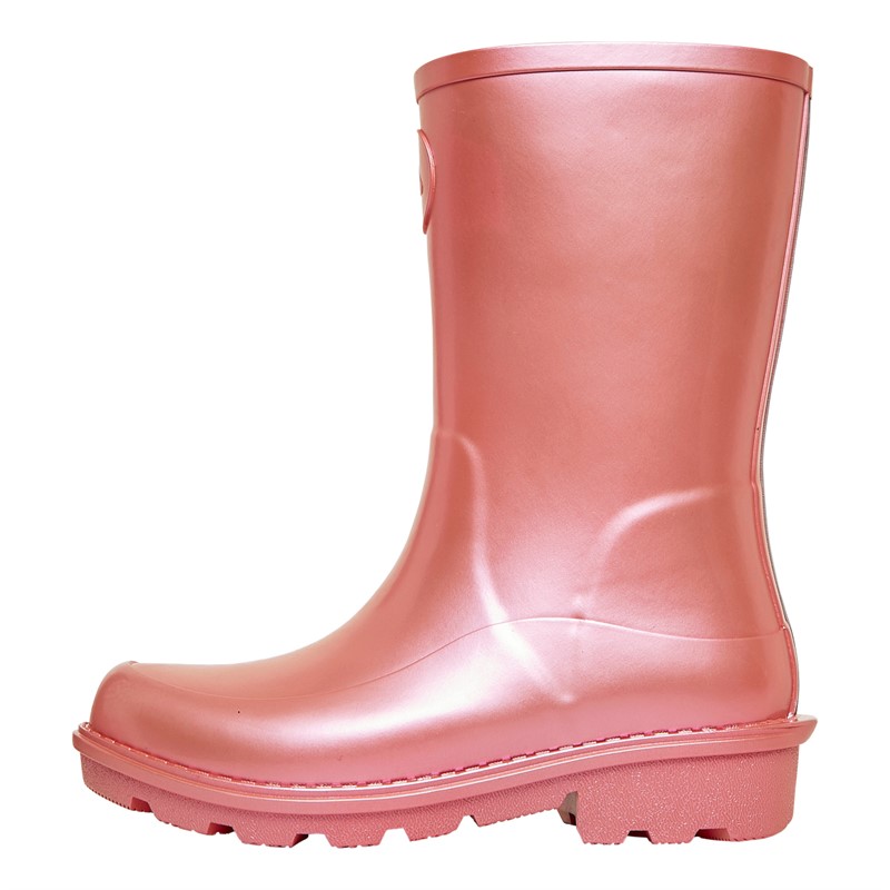 FitFlop Girls Wonderwelly Pearlised Rain Boots Rosy Coral