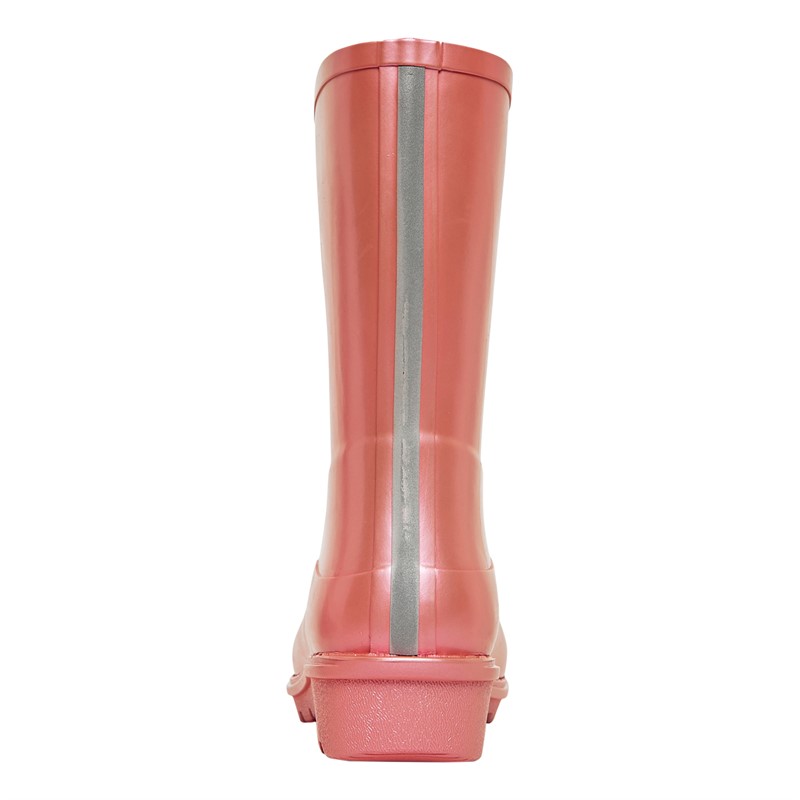 FitFlop Girls Wonderwelly Pearlised Rain Boots Rosy Coral