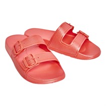 FitFlop Womens Iqushion Double Buckle Sandals Pearlized Rosy Coral