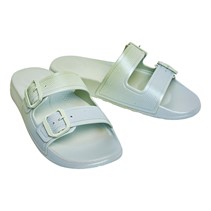 FitFlop Womens Iqushion Double Buckle Sandals Sagebrush/Skywash Blue