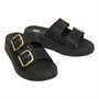 FitFlop Womens F-Mode Flatform Double Buckle Sandals Black