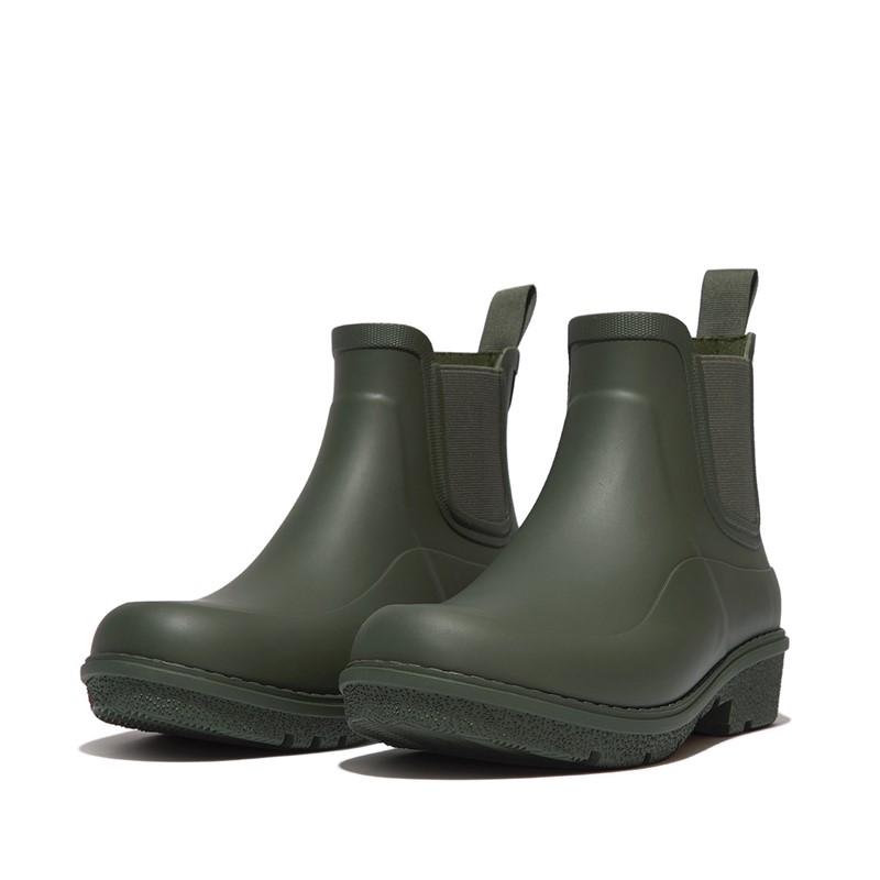 FitFlop Womens Wonderwelly Chelsea Boots Deep Green