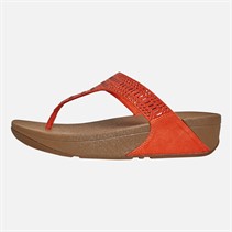 FitFlop Womens Incastone Toe Post Sandals Fire Red