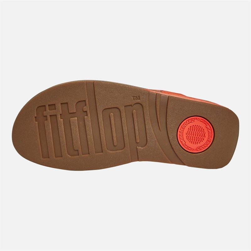 FitFlop Womens Incastone Toe Post Sandals Fire Red
