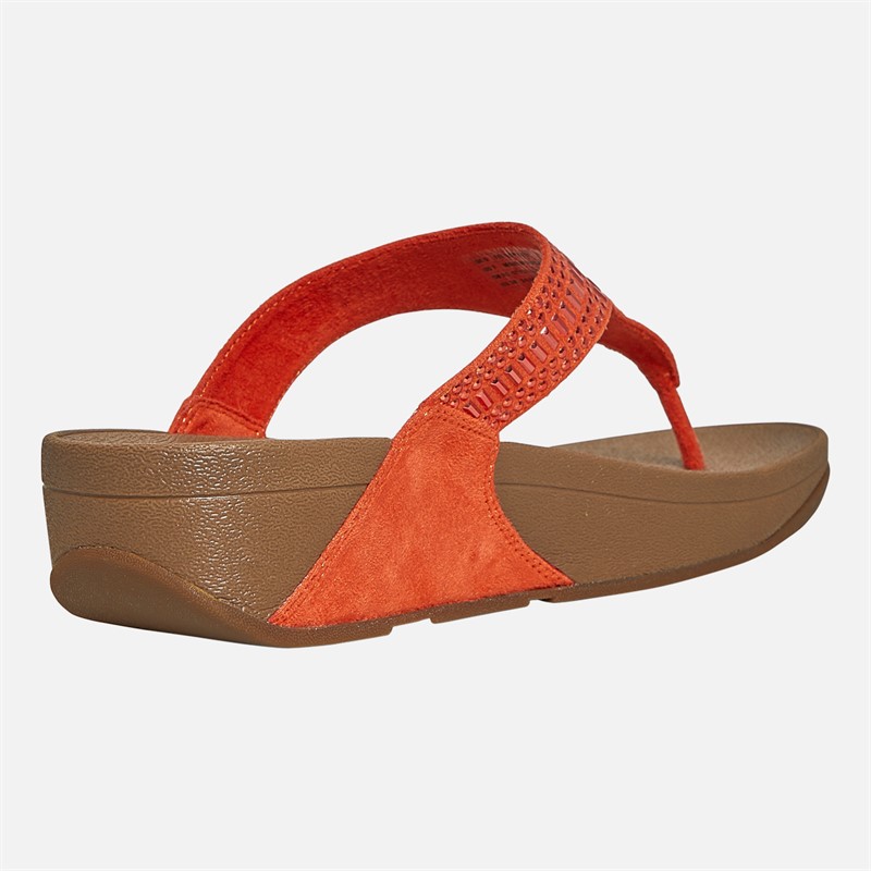 FitFlop Womens Incastone Toe Post Sandals Fire Red