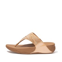 FitFlop Womens Lulu Crystal Feather Wide Fit Toe Post Sandals Blush