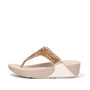 FitFlop Womens Lulu Shimmerfoil Toe Post Sandals Gold