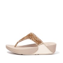 FitFlop Womens Lulu Shimmerfoil Toe Post Sandals Gold