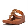 FitFlop Womens Halo Metallic Trim Toe Post Sandals Light Tan