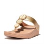 FitFlop Womens Halo Metallic Trim Toe Post Sandals Platino