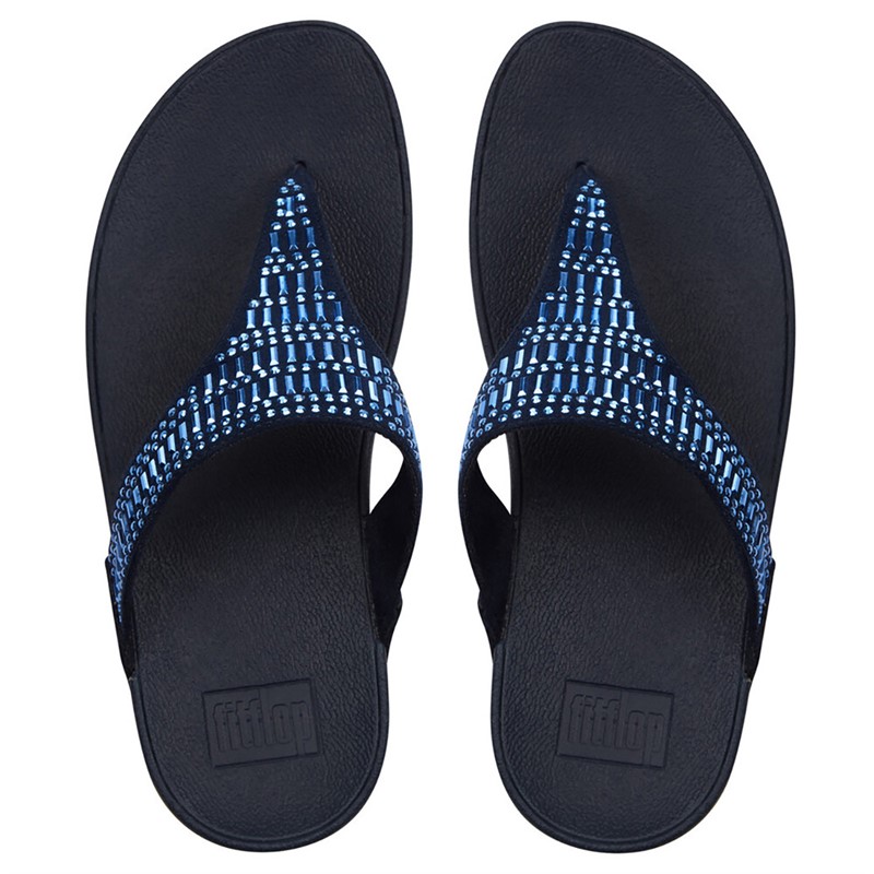 FitFlop Womens Incastone Toe Post Sandals Midnight Navy