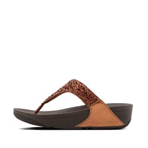 FitFlop Womens Lulu Shimmerfoil Toe Post Sandals Bronze