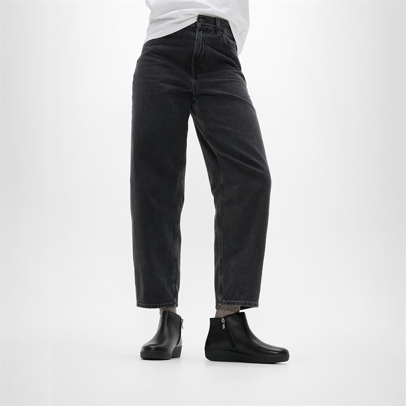 FitFlop Womens Sumi Leather Ankle Boots All Black