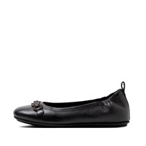 FitFlop Womens Allegro Sparkle Ballerina Shoes All Black