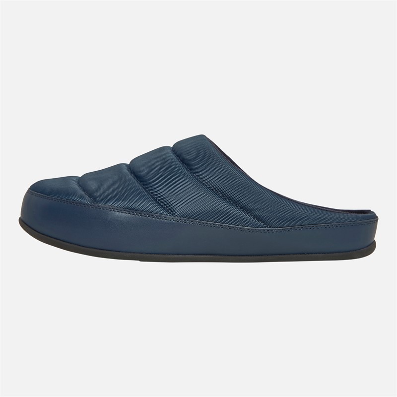 FitFlop Mens Shove Padded Performance-Fabric Slippers Midnight Navy
