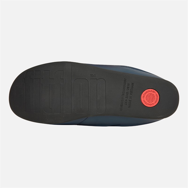FitFlop Mens Shove Padded Performance-Fabric Slippers Midnight Navy