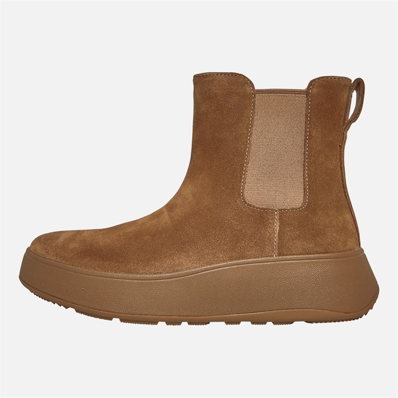 FitFlop Womens F-Mode Suede Flatform Chelsea Boots Minky Grey