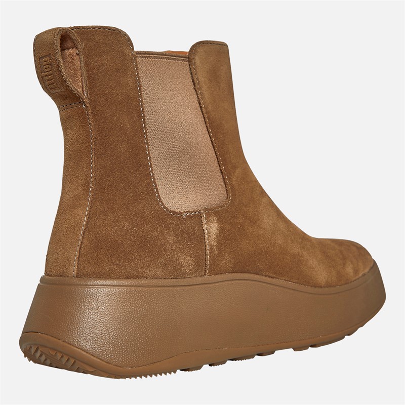 FitFlop Womens F-Mode Suede Flatform Chelsea Boots Minky Grey