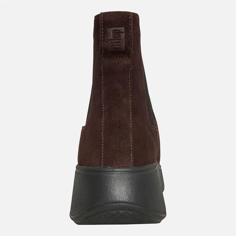 FitFlop Womens F-Mode Suede Flatform Chelsea Boots Chocolate Brown
