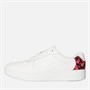 FitFlop Womens Rally Snakeprint-Backtab Leather Panel Trainers Urban White/Wild Raspberry