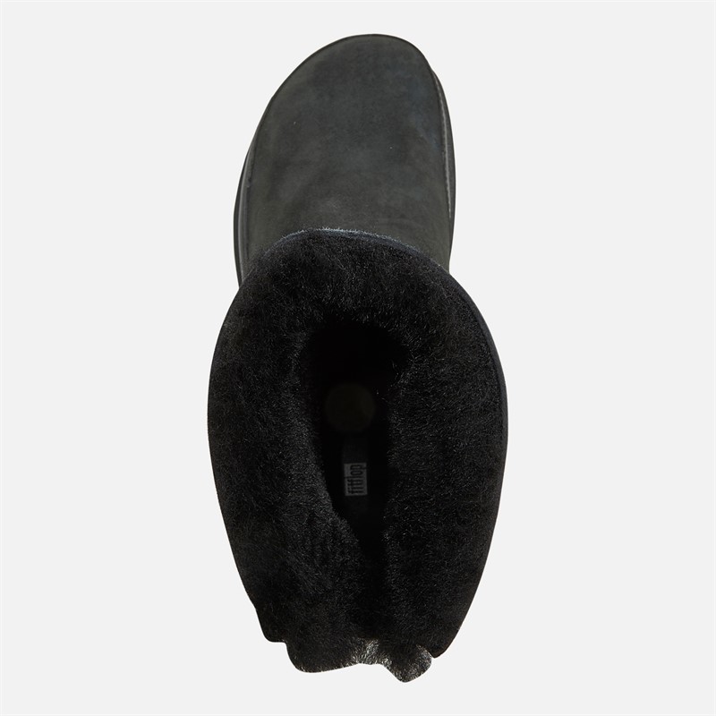 FitFlop Womens Gen-FF Mini Double-Faced Shearling Boots All Black