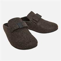 FitFlop Womens Chrissie II Haus E01 Bow Felt Slippers All Black