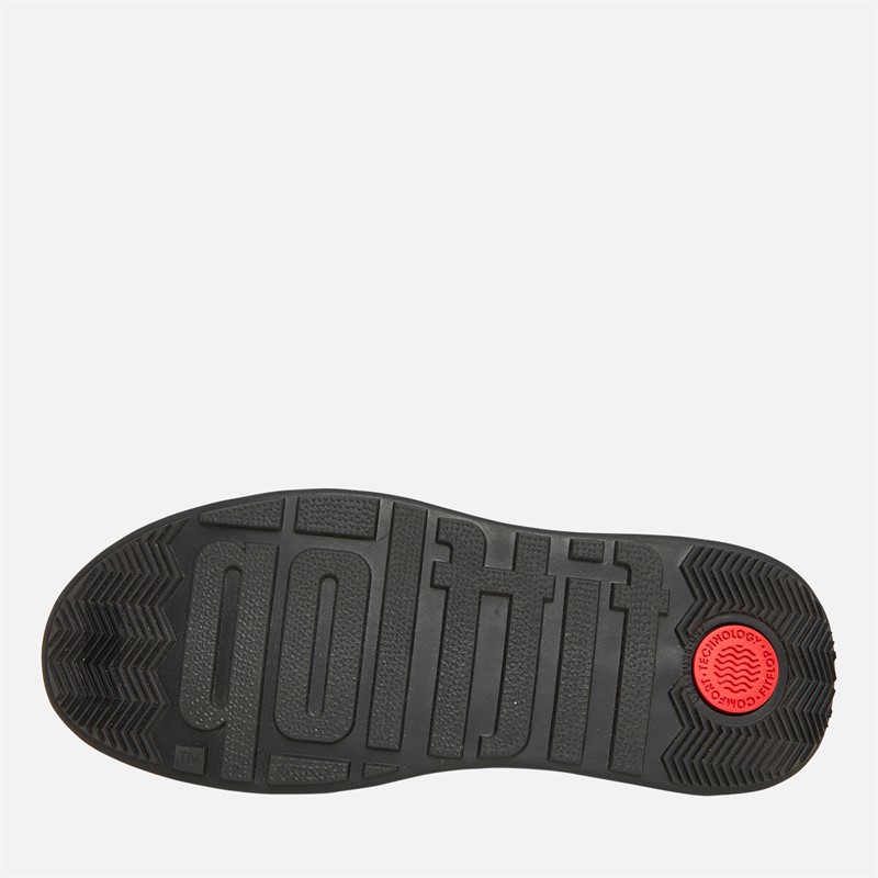 FitFlop Womens F-Mode Suede Flatform Zip Ankle Boots All Black