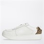 FitFlop Womens Rally Snakeprint-Backtab Leather Panel Trainers Urban White/Classic Beige