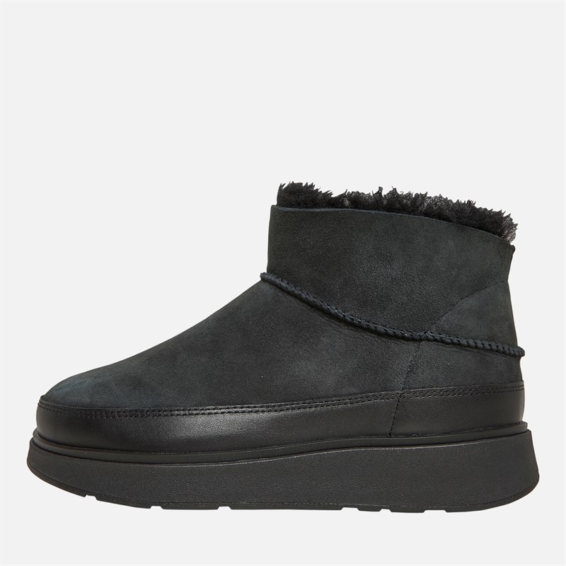 FitFlop Womens Gen-FF Ultra-Mini Double-Faced Shearling Boots All Black